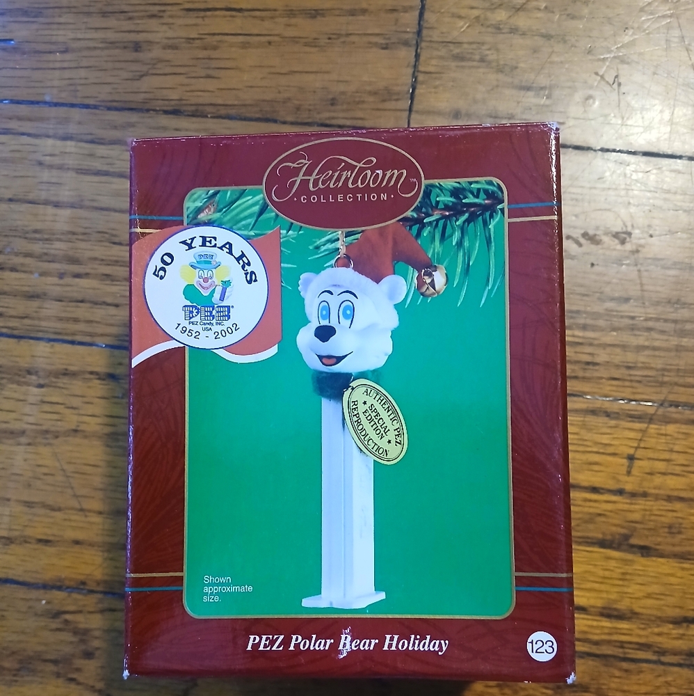 Carlton Cards PEZ CANDY 50 Years POLAR BEAR HOLIDAY Ornament 2002